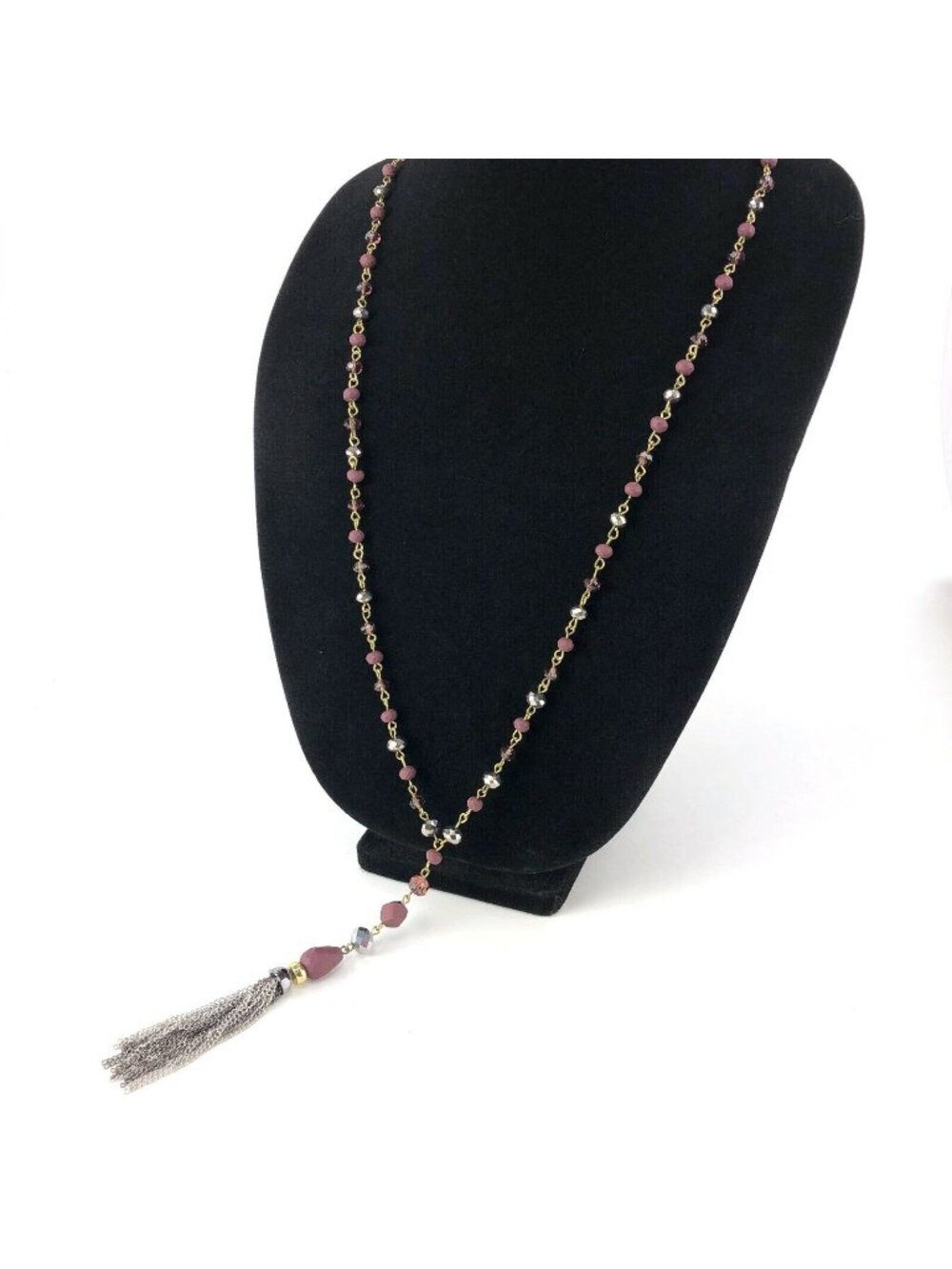 Simply Vera by Vera Wang Necklace Long Dual-tone Purple Beaded #1315